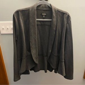 Torrid Military Ruffle Ponte Blazer Charcoal Gray- SZ 2 in Torrid sizing